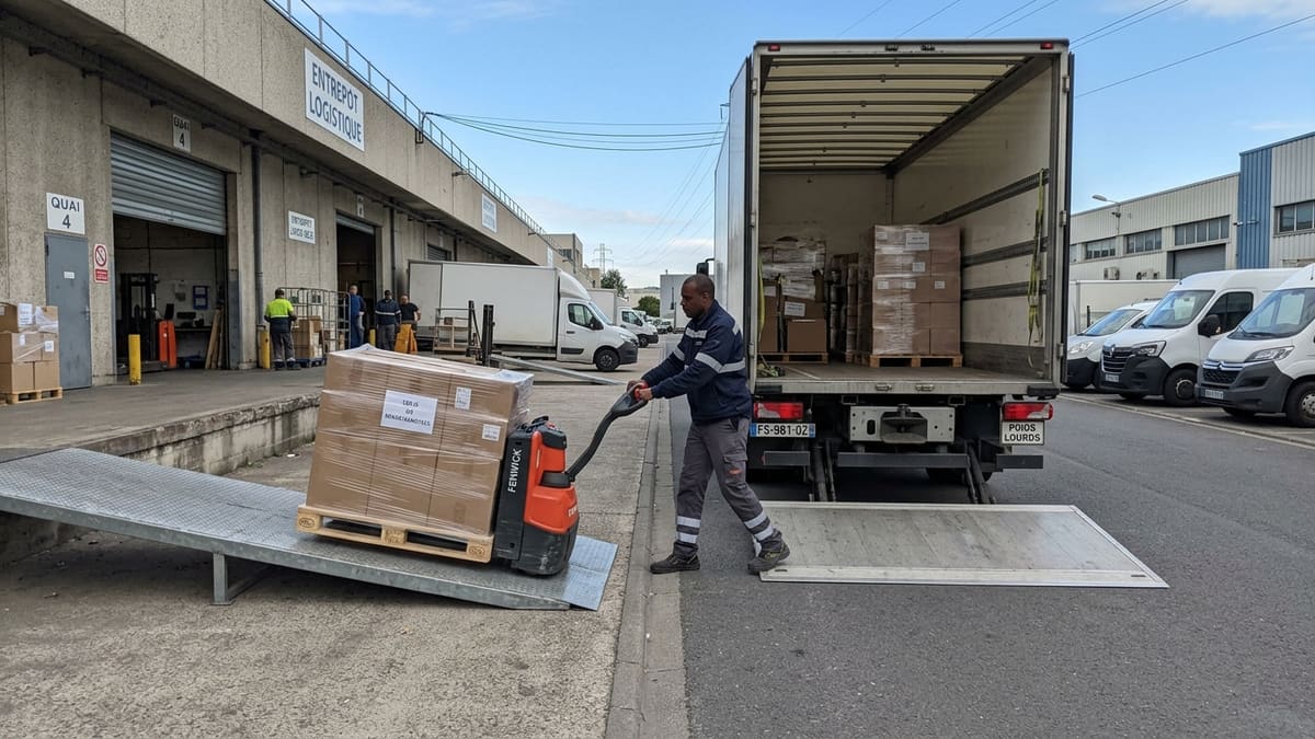 Transport de palettes en Île-de-France : camion et palettes